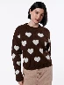 Sweater Corazones Chocolate Mujer – Dulce diseño para días frescos