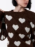 Sweater Corazones Chocolate Mujer – Dulce diseño para días frescos