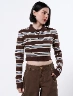 Buzo a Rayas Chocolate Mujer – Comodidad casual con estilo