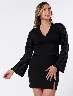 Blusa Escote en V Negro Mujer – Diseño versátil con toque femenino
