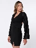 Blusa Escote en V Negro Mujer – Diseño versátil con toque femenino