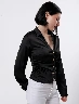 Blusa Llana Negro Mujer – Estilo básico elegante para uso diario versátil