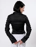 Blusa Llana Negro Mujer – Estilo básico elegante para uso diario versátil
