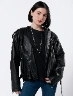Chaqueta Oversize Cuerina Negra Mujer – Tendencia moderna y urbana