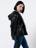 Chaqueta Oversize Cuerina Negra Mujer – Tendencia moderna y urbana