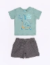 Conjunto Camiseta Estampada + Bermuda Gris Niño – Look casual para días activos