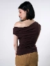 Blusa Drapeada Chocolate Mujer – Elegancia fluida para looks sofisticados