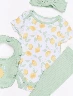 Set 4 Piezas Body + Pantalón + Cintillo + Babero Bebé Niña – Ideal para regalar