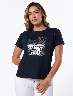 Camiseta Estampada Azul Mujer – Diseño moderno y llamativo