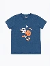 Camiseta Estampada Azul Piedra Infantil Niño – Estampado moderno para uso diario