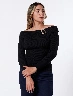 Buzo Off Shoulder Negro Mujer – Estilo moderno con hombros descubiertos