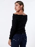Buzo Off Shoulder Negro Mujer – Estilo moderno con hombros descubiertos