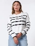 Sweater con Franjas Crudo Mujer – Diseño acogedor con toque casual