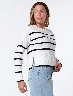 Sweater con Franjas Crudo Mujer – Diseño acogedor con toque casual