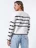 Sweater con Franjas Crudo Mujer – Diseño acogedor con toque casual