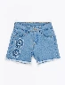 Short con Flecos Celeste Mujer – Diseño fresco con detalles divertidos