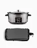 Combo Olla de Cocción Lenta 7 Lt Negro + Parrilla Eléctrica Negra | Black+Decker – Cocina deliciosa para compartir en casa