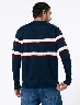 Sweater con Franjas Azul/Blanco Hombre – Diseño dinámico con estilo moderno
