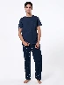Pijama Camiseta Llana + Pantalón Print Ancla Azul Marino Hombre – Comodidad ideal para tus noches