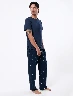 Pijama Camiseta Llana + Pantalón Print Ancla Azul Marino Hombre – Comodidad ideal para tus noches