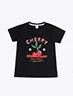 Camiseta Cherry Negro Mujer – Un diseño encantador para combinar fácilmente