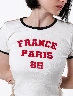 Camiseta France/Paris Blanco Mujer – Estilo urbano inspirado elegante