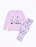 Pijama Buzo Gatitos + Pantalón Print Lila Niña – Abrigo suave para noches tranquilas