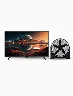 Combo Televisor 32" LED + Ventilador de Piso 20" Negro Innova – Comodidad y diversión para tu espacio