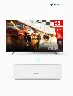 Combo Televisor 58" QLED UHD 4K Negro + Aire Acondicionado Blanco Innova – Máxima calidad visual y confort