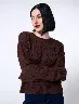 Sweater Trenza Chocolate Mujer – Abrigo elegante con estilo clásico