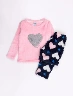 Pijama Buzo Corazones + Pantalón Azul Niña – Dulce descanso con un toque encantador
