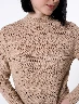 Sweater Calado Taupe Mujer – Delicadeza tejida para looks sofisticados