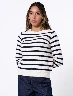 Sweater a Rayas Crudo Mujer – Estilo clásico con un toque moderno