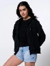 Chompa Llana Negro Mujer – Estilo sobrio para complementar tus outfits