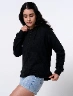 Chompa Llana Negro Mujer – Estilo sobrio para complementar tus outfits