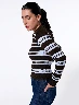 Sweater a Rayas Azul/Chocolate Mujer – Rayas modernas para looks sofisticados