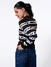Sweater a Rayas Azul/Chocolate Mujer – Rayas modernas para looks sofisticados