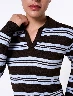 Sweater a Rayas Azul/Chocolate Mujer – Rayas modernas para looks sofisticados