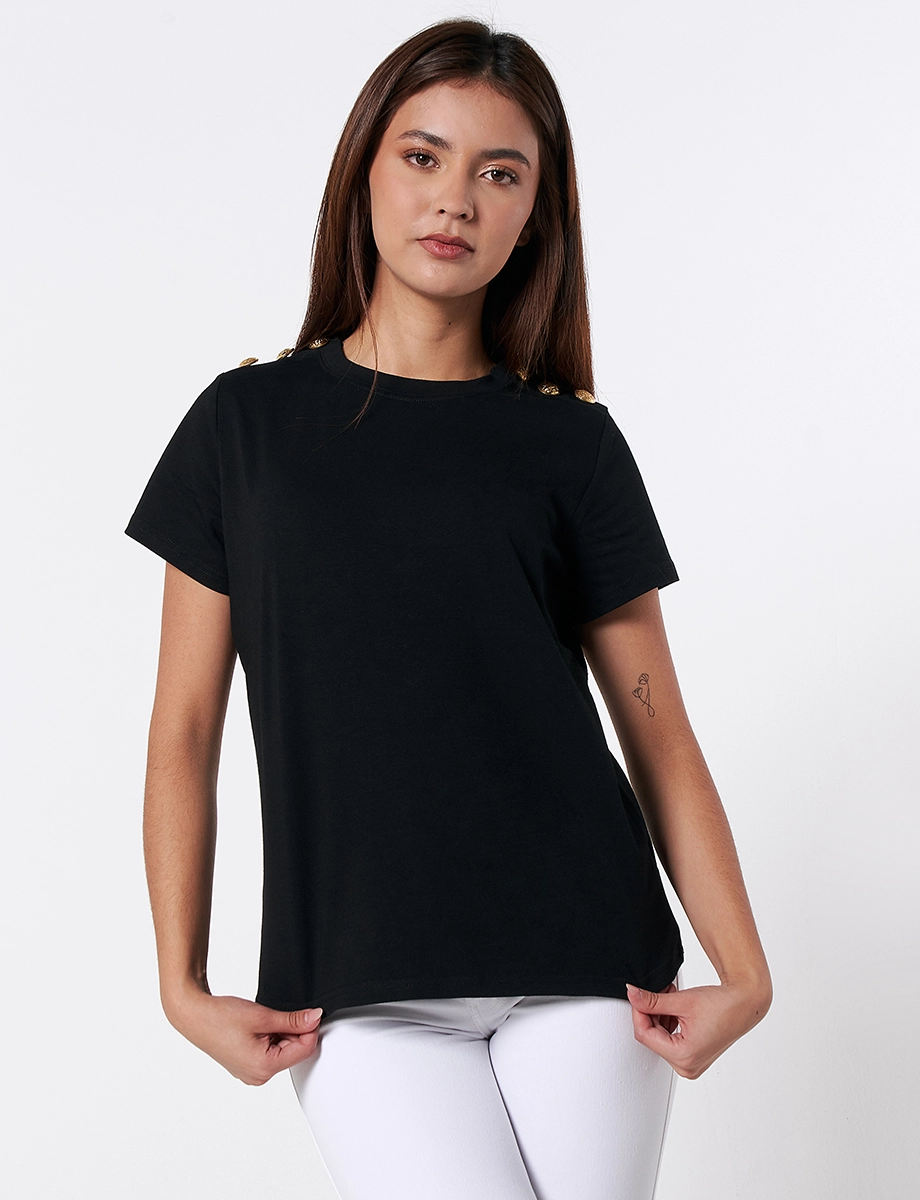 Camiseta Botones Unicolor