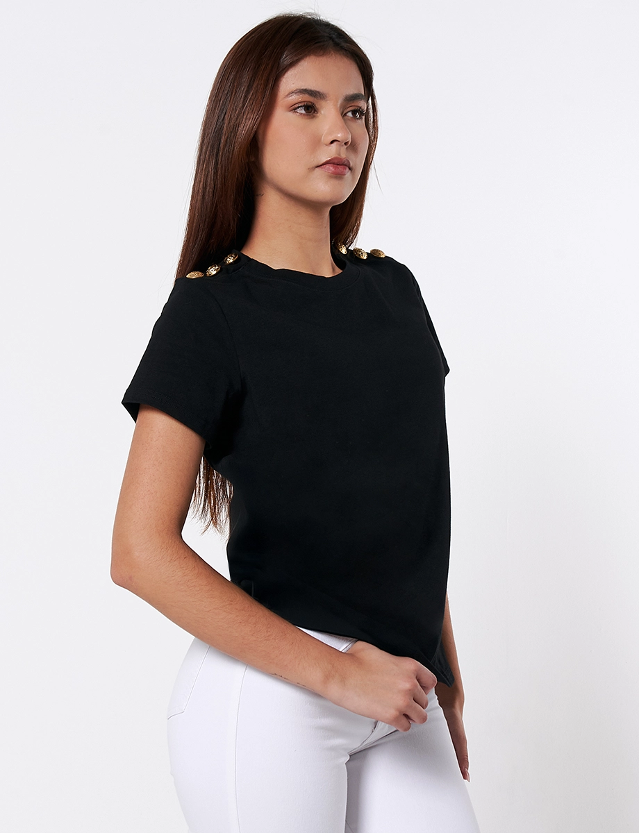 Camiseta Botones Unicolor