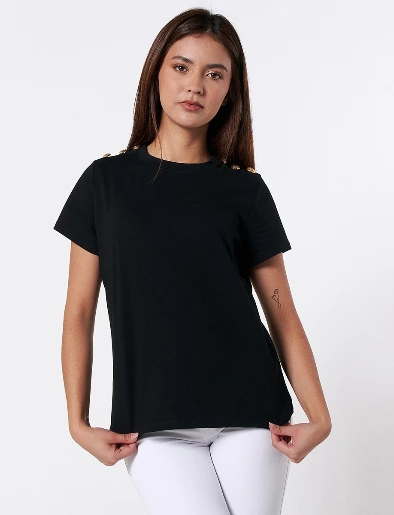 Camiseta Botones Unicolor