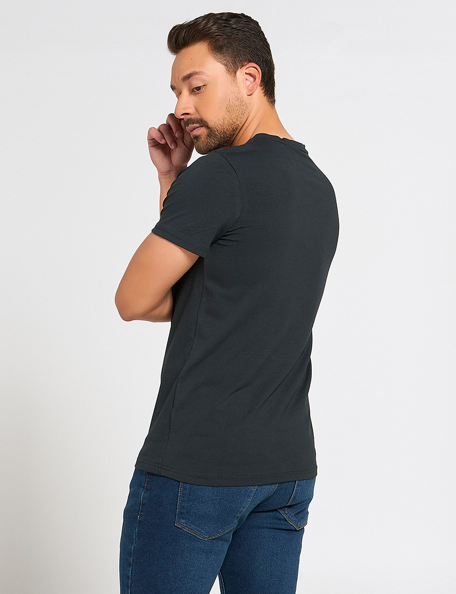 Camiseta Básica Cuello Henley 3 Botones