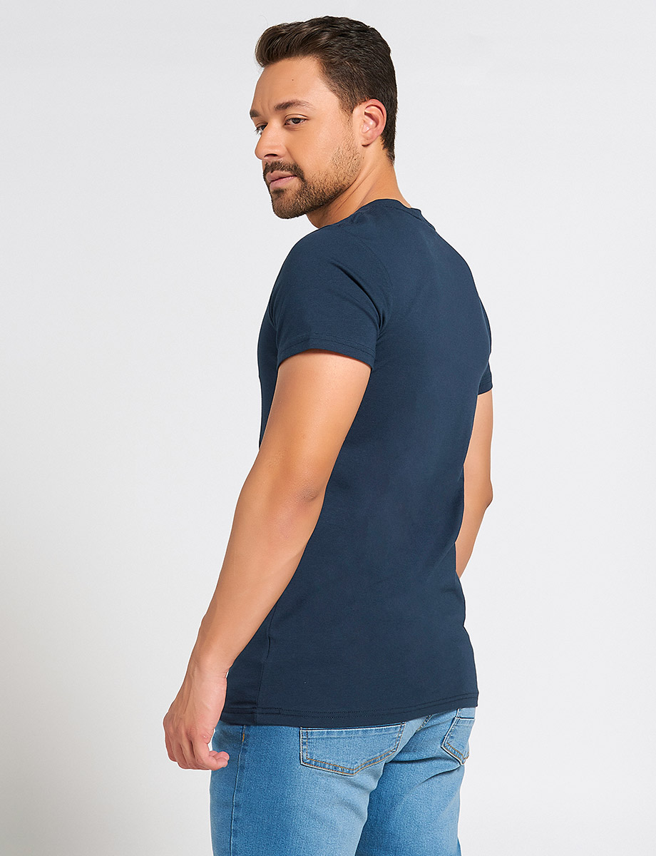 Camiseta Básica Cuello Henley 3 Botones