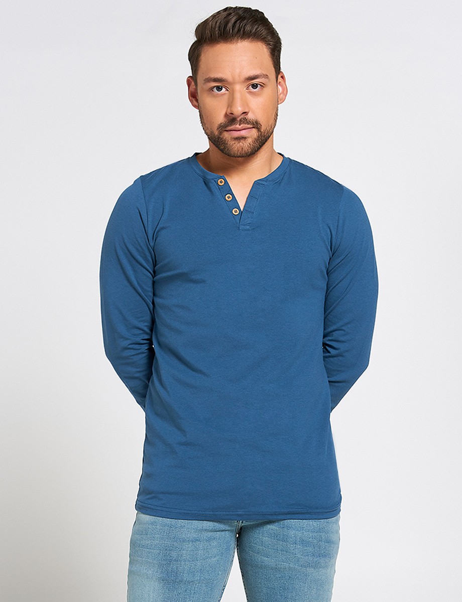 Buzo Básico Cuello Henley 3 Botones