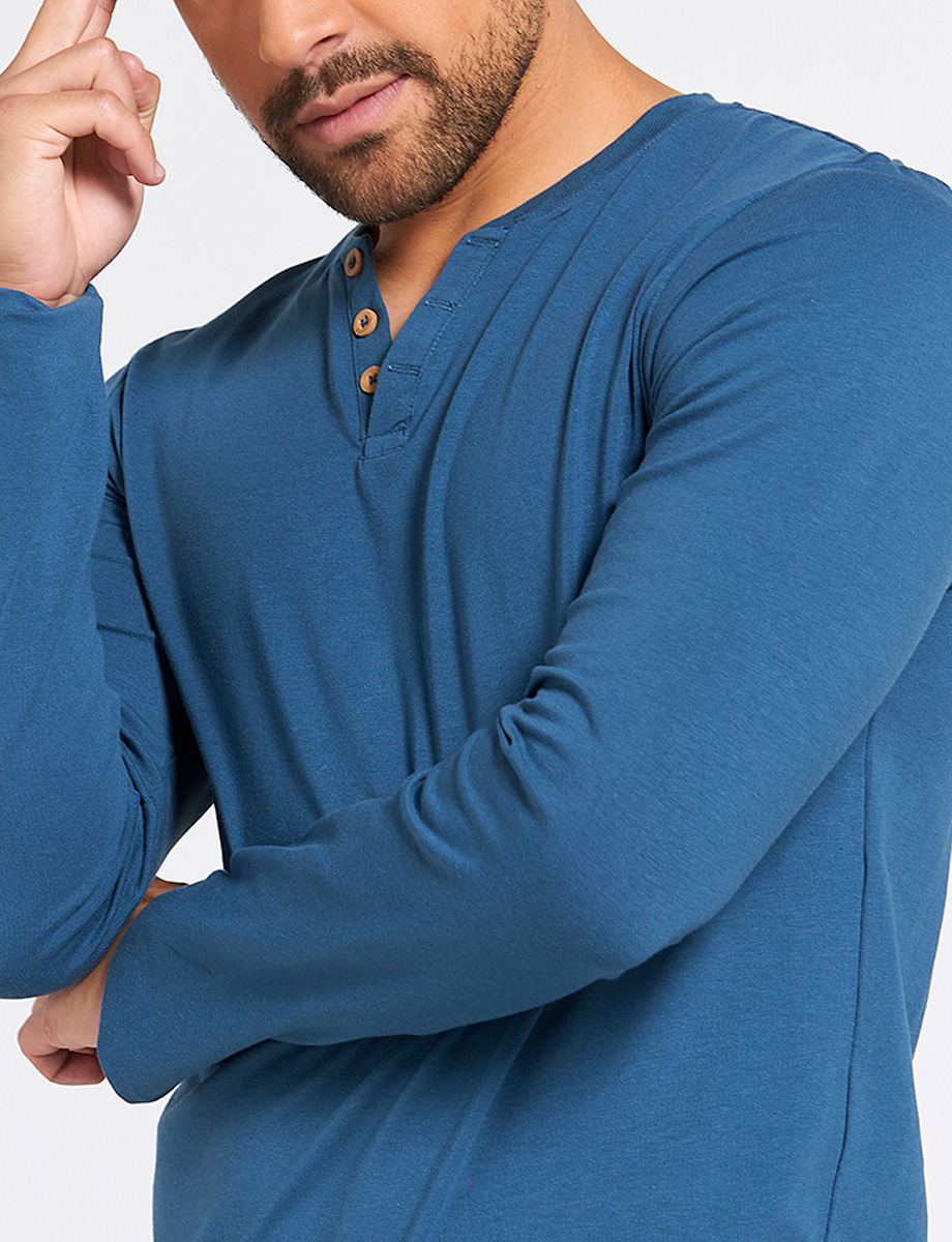 Buzo Básico Cuello Henley 3 Botones