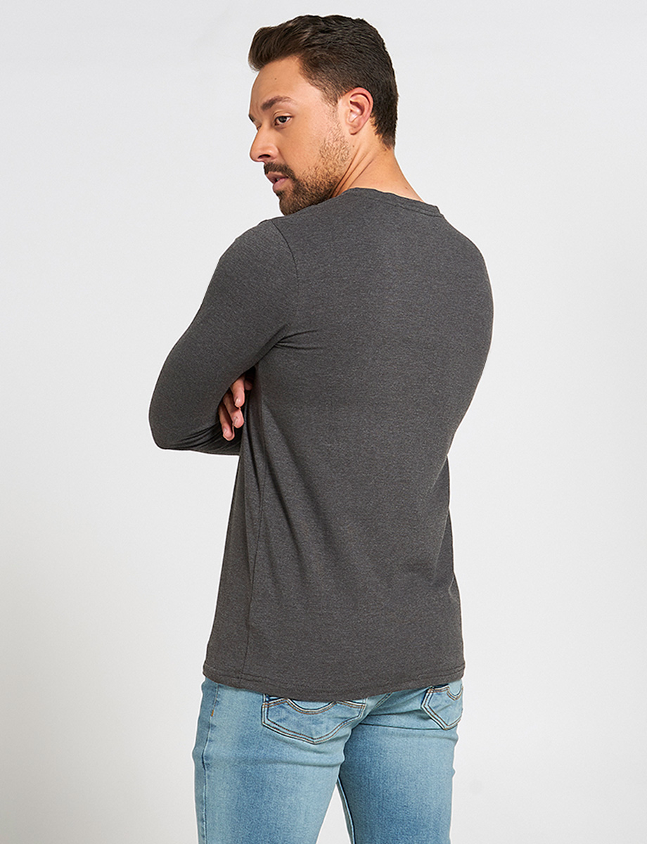 Buzo Básico Cuello Henley 3 Botones