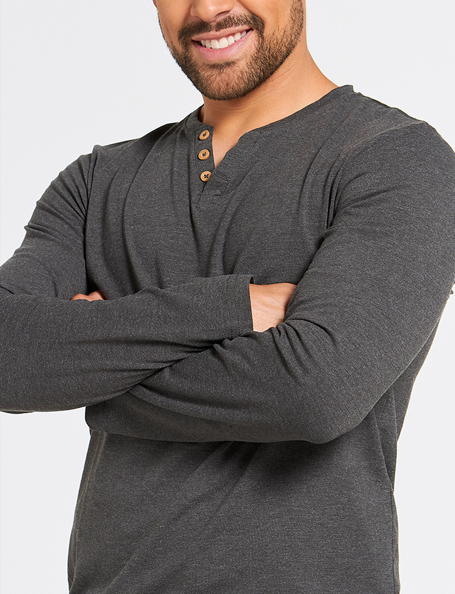 Buzo Básico Cuello Henley 3 Botones
