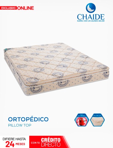 Colchón Ortopédico Pillow Top Chaide 1 ½ Plazas