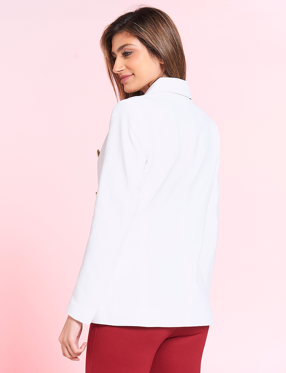 Blazer Largo Unicolor con Botones