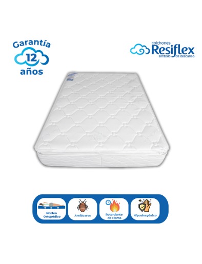 Colchón Superflex Antiácaro 2 plazas Pillow Top | Resiflex